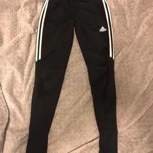 black 3 stripe adidas pants